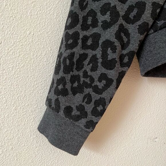 Dip Gray leopard print Women cropped hoodie M - Picture 3 of 6